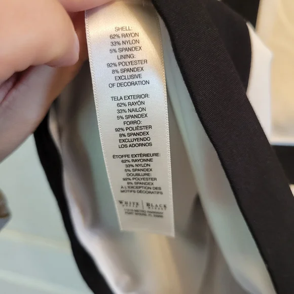 White House Black Market Black White Colorblock Sleeveless Blouse - Picture 6 of 7